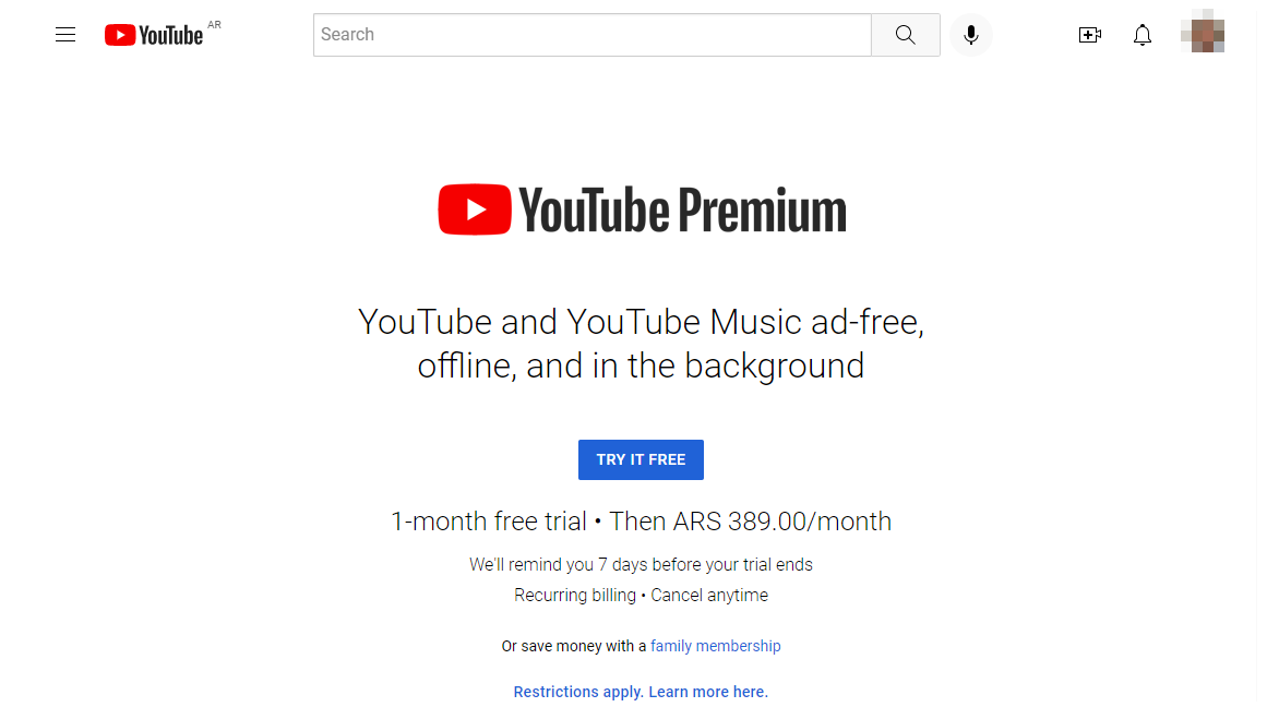 Holen Sie sich YouTube Premium für 0,78 eur pro Monat. So geht’s