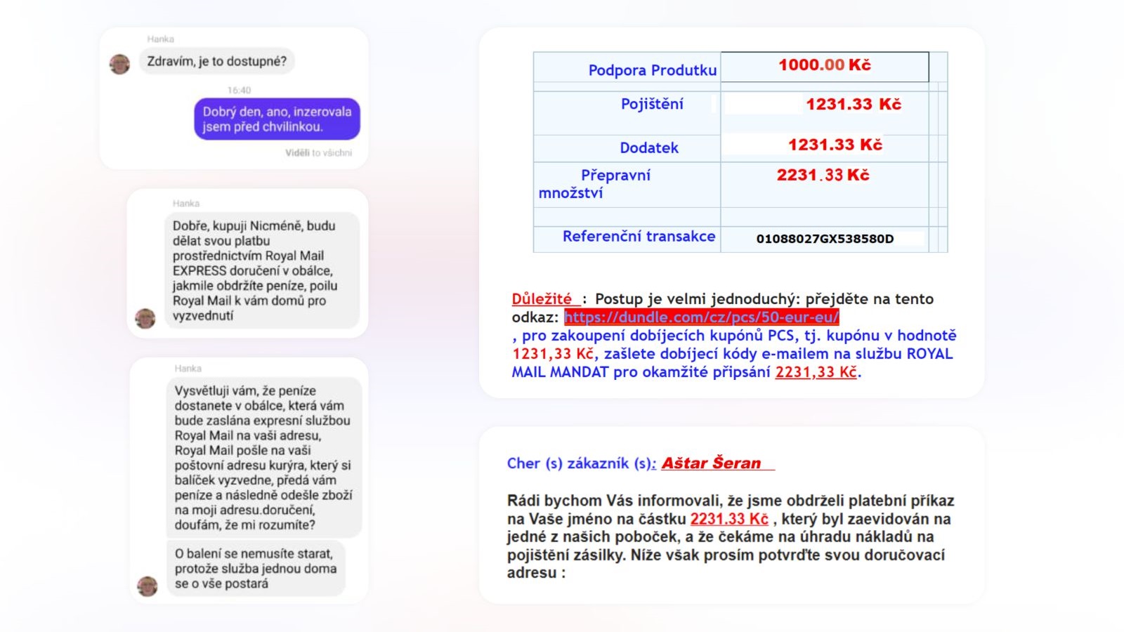 Podvody na Facebook Marketplace: Platba poistenie cez Royal Mail Express